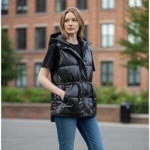 NWT MARC NEW YORK LIGHTWEIGHT PUFFER HOODED JACKET VEST
